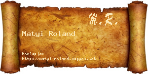 Matyi Roland névjegykártya